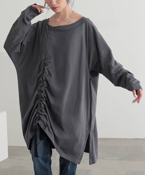 n'OrLABEL(ノアールレーベル)の「変形ドロストアレンジカットソー(Tシャツ/カットソー・レディース・ブラック/グレー/ブルー・FREE)」の16枚目の写真