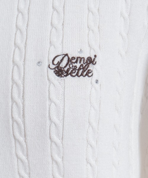 axes femme(アクシーズファム)の「レース×バイカラーニットポロ(ニット/セーター・レディース・チャコール/キナリ/ワイン・FREE)」の9枚目の写真