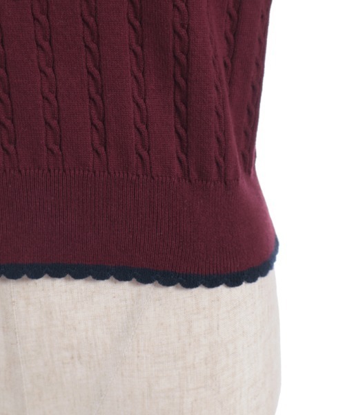 axes femme(アクシーズファム)の「レース×バイカラーニットポロ(ニット/セーター・レディース・チャコール/キナリ/ワイン・FREE)」の16枚目の写真