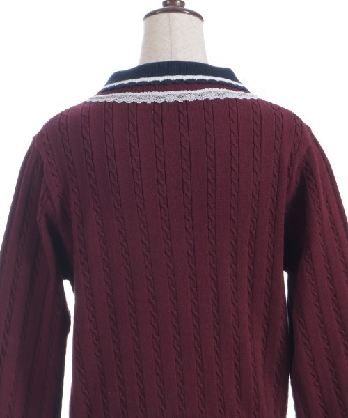 axes femme(アクシーズファム)の「レース×バイカラーニットポロ(ニット/セーター・レディース・チャコール/キナリ/ワイン・FREE)」の17枚目の写真