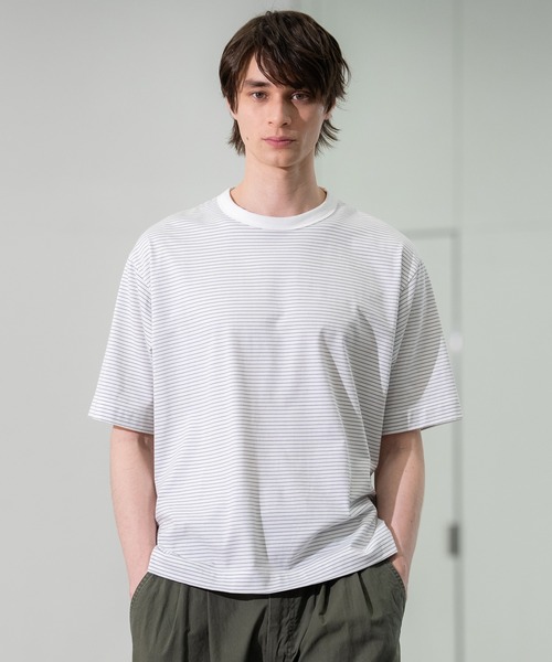 CITY TOKYO（シティトウキョウ）の「【CITY TOKYO/シティートーキョー】スムースコットンボーダーTEE（Tシャツ/カットソー・メンズ・ダークブルー/ホワイト・2/3/1）」の2枚目の写真