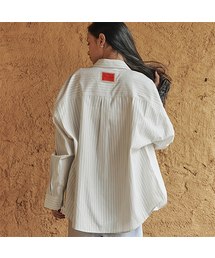 BITTER CELLS | オーバーサイズドシャシャストライプシャツ-アイボリー(シャツ/ブラウス)