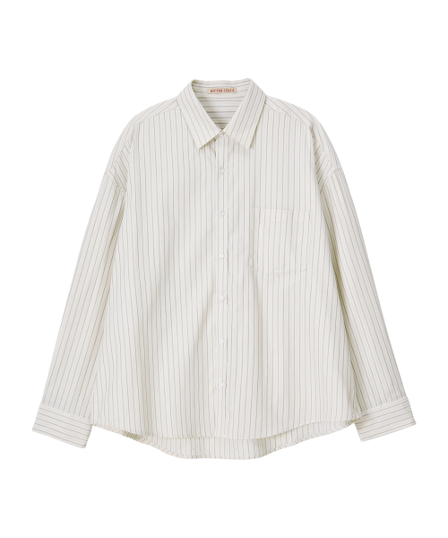 BITTER CELLS（ビターセルズ）の「オーバーサイズドシャシャストライプシャツ-アイボリー（シャツ/ブラウス・レディース・その他・FREE）」の2枚目の写真