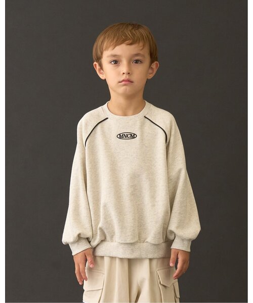 セール】【MNCM】【毛玉バイバイ裏起毛】ラグランパイピングビッグ