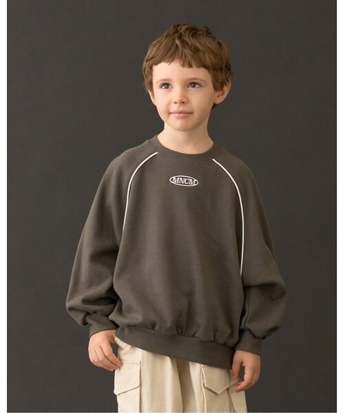 セール】【MNCM】【毛玉バイバイ裏起毛】ラグランパイピングビッグ