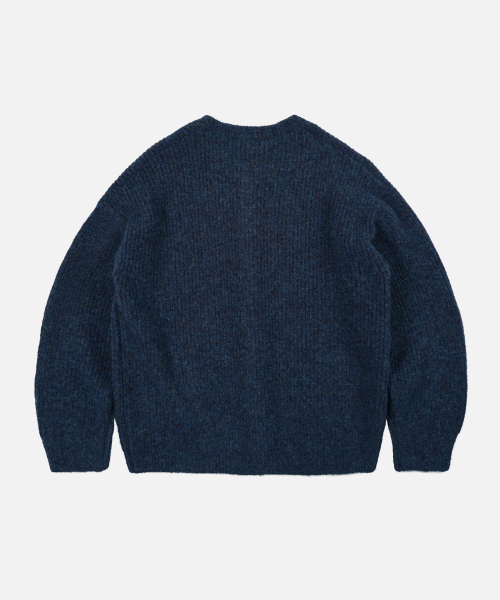 FRIZMWORKS(フリズムワークス)の「BRUSHED WOOL ROUND CARDIGAN _ INDIGO(カーディガン/ボレロ・メンズ・その他・X-LARGE/SMALL/MEDIUM/LARGE)」の2枚目の写真