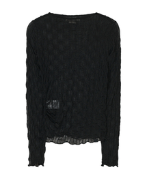Side Shirring Button Top [Black]