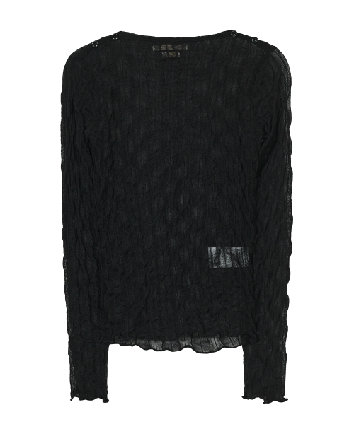 TYPESERVICE（タイプサービス）の「Side Shirring Button Top [Black]（Tシャツ/カットソー・レディース・その他・FREE）」の2枚目の写真