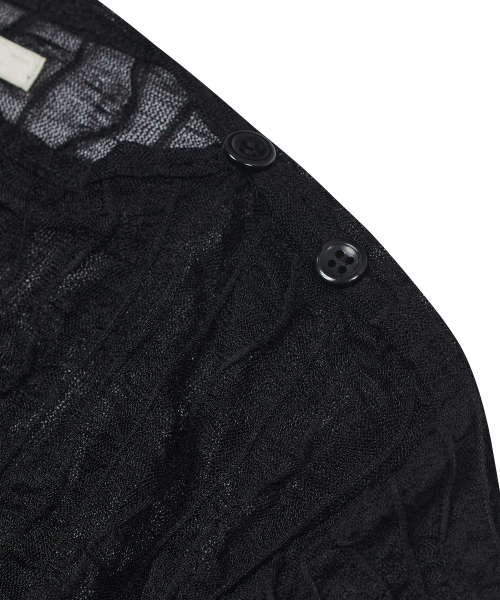 TYPESERVICE（タイプサービス）の「Side Shirring Button Top [Black]（Tシャツ/カットソー・レディース・その他・FREE）」の4枚目の写真