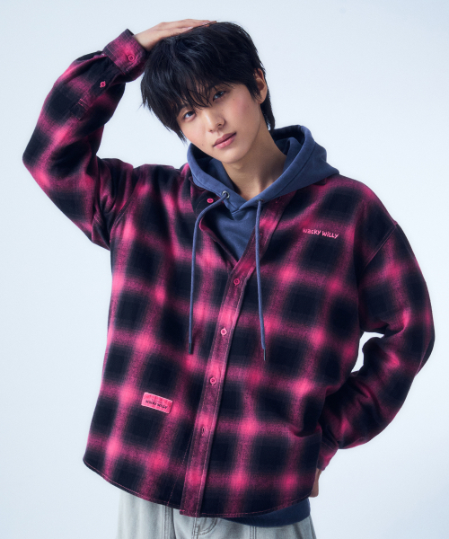 Wacky WiLLy(ワッキーウィリー)の「ダイングチェックシャツピンク(シャツ/ブラウス・レディース・その他・MEDIUM/LARGE/SMALL)」の1枚目の写真