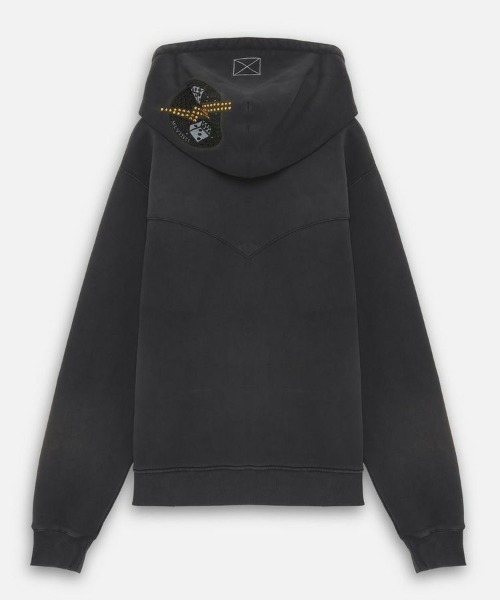 MLVINCE ブラックフード付きパーカー STYLISE パーカー 「MLVINCE」KNIT ZIP HOODY / ブラック 「KZH03BK