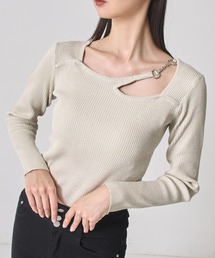 ANAP | オープンデザイン メタル付きラメニット(ニット/セーター)