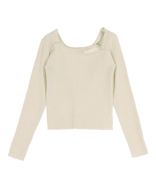 ANAP(アナップ)の「オープンデザイン メタル付きラメニット(ニット/セーター・レディース・ブラック/アイボリー/ネイビー・F)」の18枚目の写真