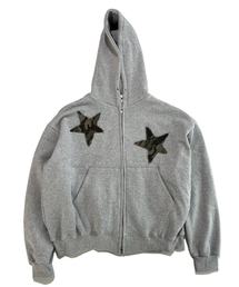 Star Napping Sweat Hood Zip-Up ((melange gray))