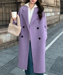 レディースのチェスターコート（パープル/紫色系）ファッション通販