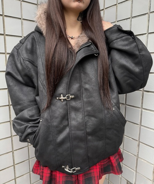 Figments（フィグメンツ）の「N2Bコーティングブルゾン（ミリタリージャケット・レディース・ブラック・FREE）」の13枚目の写真