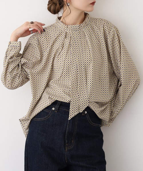 A.N.L（エーエヌエル　レーベル）の「A.N.L 幾何柄ボウタイブラウス（シャツ/ブラウス・レディース・レンガ/アイボリー・38）」の12枚目の写真