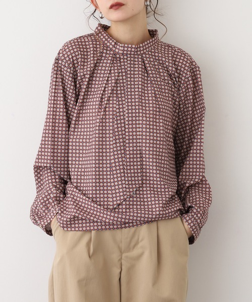 A.N.L（エーエヌエル　レーベル）の「A.N.L 幾何柄ボウタイブラウス（シャツ/ブラウス・レディース・レンガ/アイボリー・38）」の16枚目の写真