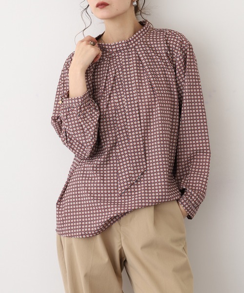 A.N.L（エーエヌエル　レーベル）の「A.N.L 幾何柄ボウタイブラウス（シャツ/ブラウス・レディース・レンガ/アイボリー・38）」の17枚目の写真