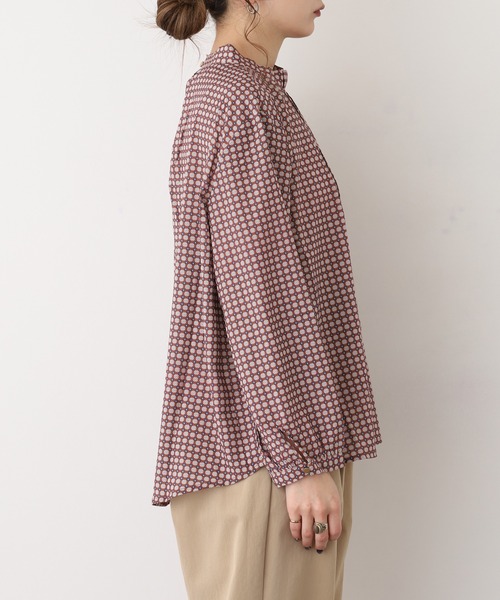 A.N.L（エーエヌエル　レーベル）の「A.N.L 幾何柄ボウタイブラウス（シャツ/ブラウス・レディース・レンガ/アイボリー・38）」の4枚目の写真
