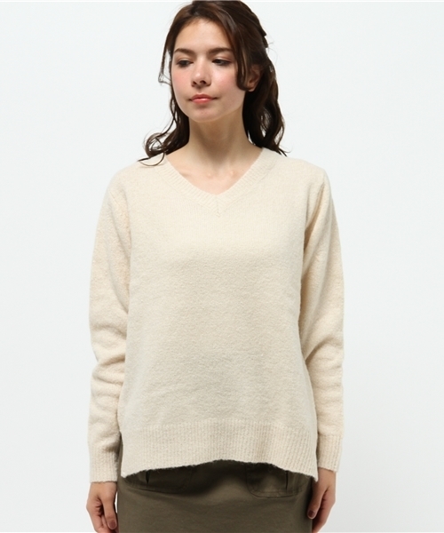 Heather（ヘザー）の「ブークレボーイフレンドニット　705649（ニット/セーター・レディース・チャコールグレー/アイボリー/グレー系その他/ライトピンク・FREE）」の13枚目の写真