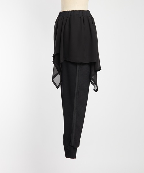 gomme(ゴム)の「ミックスフリルパンツ(スウェットパンツ・レディース・ブラック・MEDIUM)」の16枚目の写真