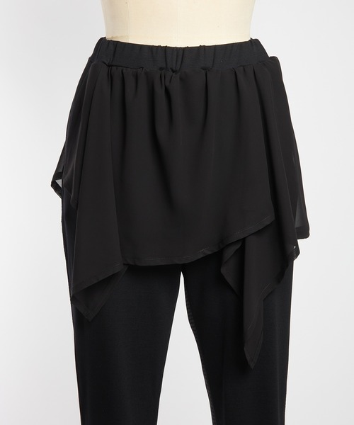 gomme(ゴム)の「ミックスフリルパンツ(スウェットパンツ・レディース・ブラック・MEDIUM)」の13枚目の写真