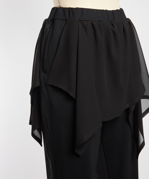 gomme(ゴム)の「ミックスフリルパンツ(スウェットパンツ・レディース・ブラック・MEDIUM)」の12枚目の写真