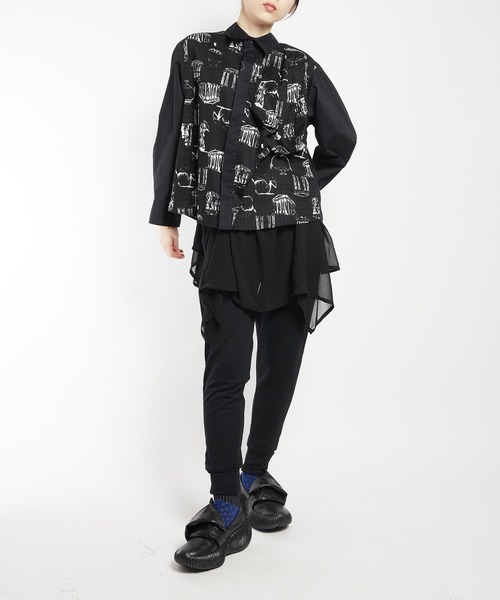 gomme(ゴム)の「ミックスフリルパンツ(スウェットパンツ・レディース・ブラック・MEDIUM)」の19枚目の写真