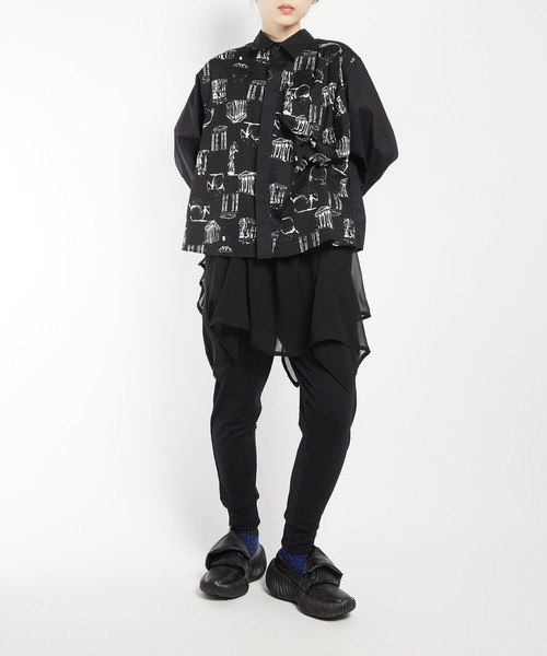 gomme(ゴム)の「ミックスフリルパンツ(スウェットパンツ・レディース・ブラック・MEDIUM)」の20枚目の写真