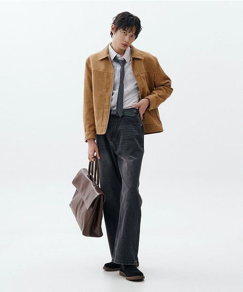 VERYVAIN（ベリベーン）の「HALF BANDING WIDE DENIM (WASHED BLACK)（デニムパンツ・メンズ・その他・LARGE/MEDIUM/SMALL）」の3枚目の写真