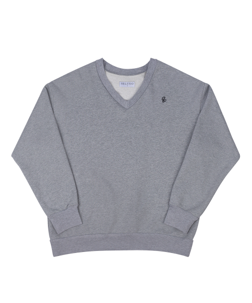 SELITIO(セレティオ)の「オーバーサイズVネックスウェットシャツグレー(スウェット・メンズ・グレー・SMALL/MEDIUM/LARGE/X-LARGE)」の3枚目の写真
