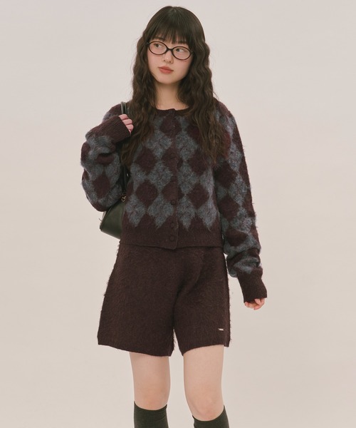 loin nuit ロワンニュイ argyle knit cardigan argyle knit cardigan / アーガイルニットカーディガン（カーディガン