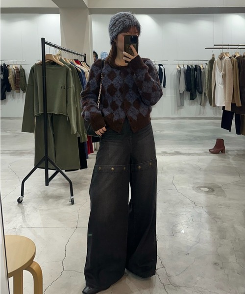 loin nuit ロワンニュイ argyle knit cardigan loin nuit（ロワンニュイ）の「argyle knit cardigan ロワンニュイ
