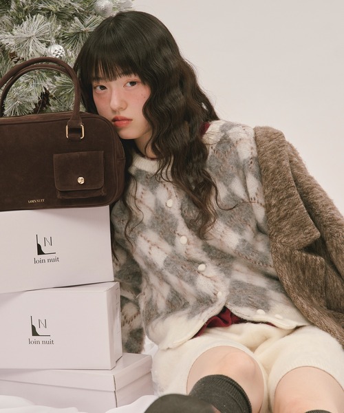 loin nuit(ロワンニュイ)の「argyle knit cardigan / アーガイルニットカーディガン(カーディガン/ボレロ・レディース・ブラウン/アイボリー・FREE)」の20枚目の写真