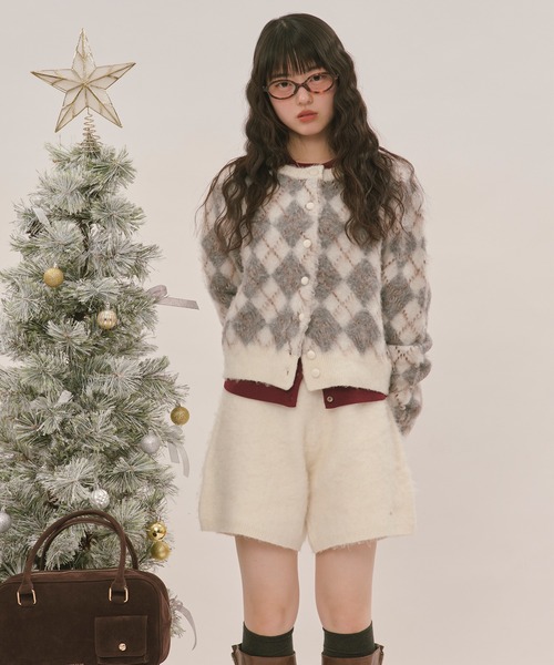 argyle knit cardigan / アーガイルニットカーディガン（カーディガン