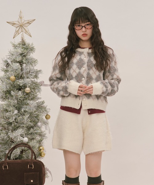 loin nuit ロワンニュイ argyle knit cardigan argyle knit cardigan / アーガイルニットカーディガン（カーディガン
