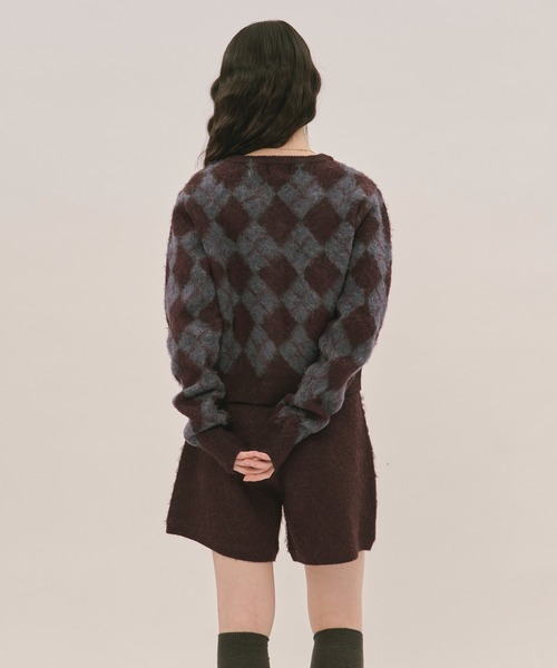 argyle knit cardigan / アーガイルニットカーディガン（カーディガン