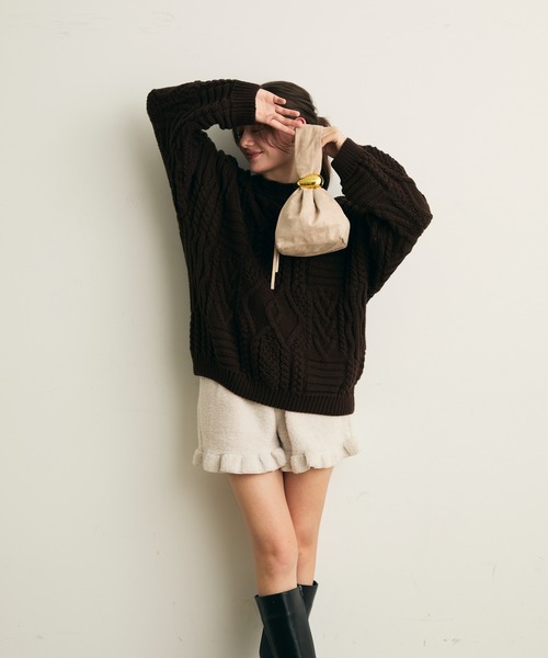 Lunea（ルネア）の「サイドジップスウェードミニバッグ（ハンドバッグ・レディース・ブラック/ベージュ/ボルドー・FREE）」の16枚目の写真