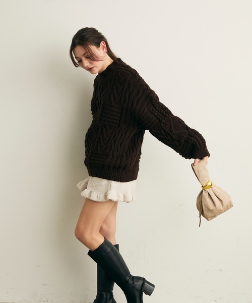 Lunea（ルネア）の「サイドジップスウェードミニバッグ（ハンドバッグ・レディース・ブラック/ベージュ/ボルドー・FREE）」の17枚目の写真