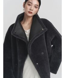 LAGUNAMOON | フェイクムートンスタンドカラーコート(ムートンコート)
