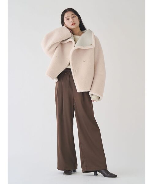 LAGUNAMOON（ラグナムーン）の「フェイクムートンスタンドカラーコート