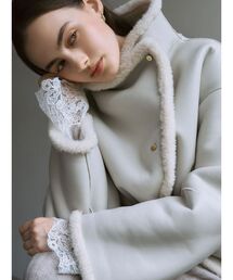 フェイクムートンスタンドカラーコート