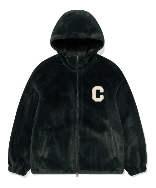 COVERNAT(カバーナット)の「Cロゴミンカー ボア フードパーカー ジップアップジャケット グリーン(その他アウター・レディース・その他・SMALL/MEDIUM)」の1枚目の写真