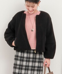 MICO COULIER | タフタ×ボアリバーシブルブルゾン(ブルゾン)