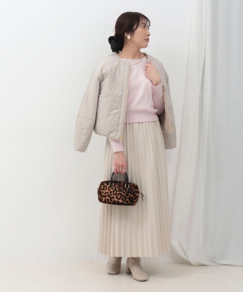 MICO COULIER（ミコクリエ）の「タフタ×ボアリバーシブルブルゾン（ブルゾン・レディース・オリーブ/ブラック/ベージュ・38）」の5枚目の写真