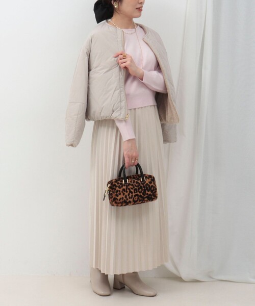 MICO COULIER（ミコクリエ）の「タフタ×ボアリバーシブルブルゾン（ブルゾン・レディース・オリーブ/ブラック/ベージュ・38）」の7枚目の写真