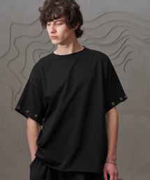 TENER（テネル）の「袖アイレットT (ブラック)（Tシャツ/カットソー）」