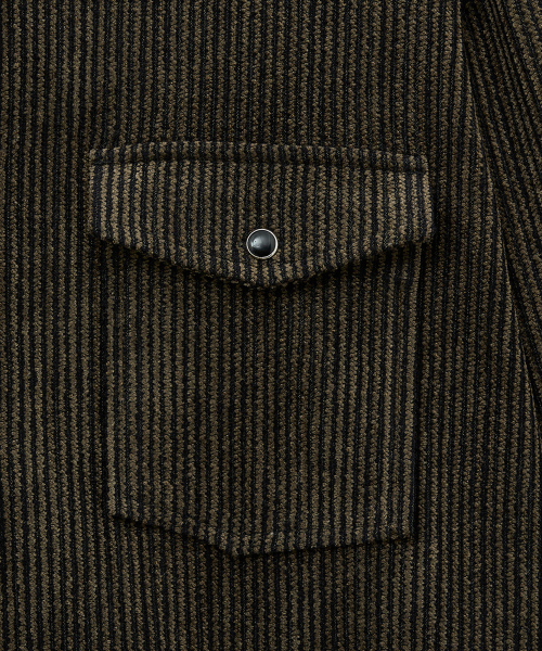 NOIRER（ノイア）の「ウールジャカードストライプシャツ（カーキ）（シャツ/ブラウス・メンズ・その他・48/50/52）」の5枚目の写真