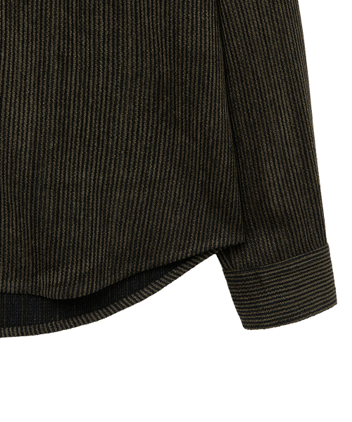 NOIRER（ノイア）の「ウールジャカードストライプシャツ（カーキ）（シャツ/ブラウス・メンズ・その他・48/50/52）」の7枚目の写真